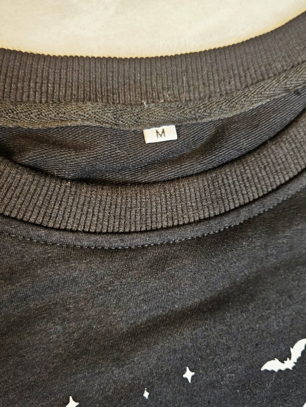 "Boo-Jee" Halloween Ghost Crewneck Sweatshirt Black Medium EUC - Picture 5 of 6